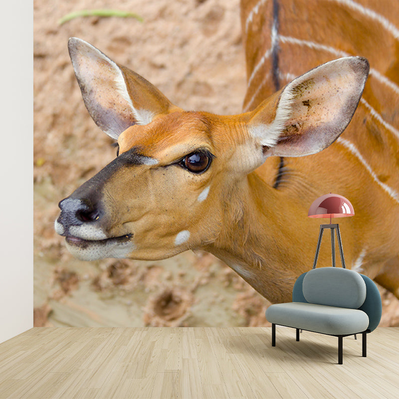 Deer Animal Minimalist Wall Covering for Living Room, Customized Size Available