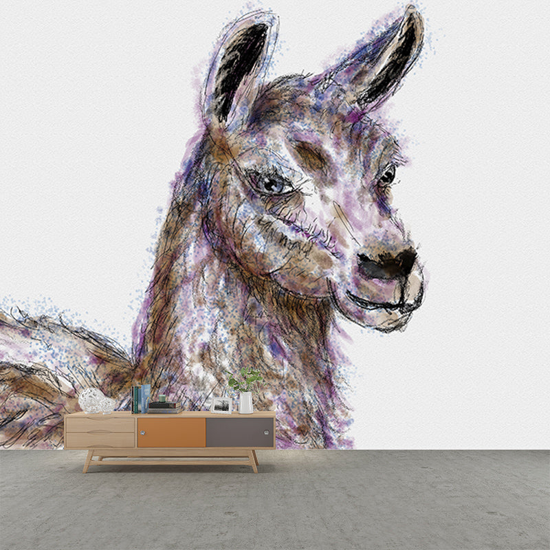 Animal Illustration Mural Wall Covering Eco-friendly Wallpaper for Bedroom