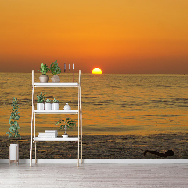 Tropical Sea Mural Moisture Resistant Wall Art for Guest Room Decor, Waterproofing