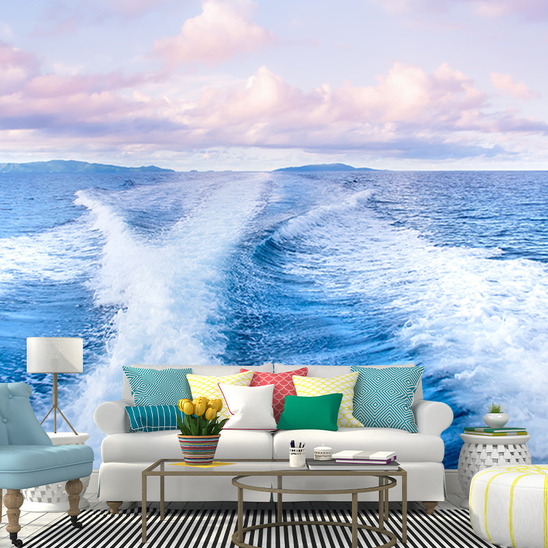 Tropical Sea Mural Moisture Resistant Wall Art for Guest Room Decor, Waterproofing