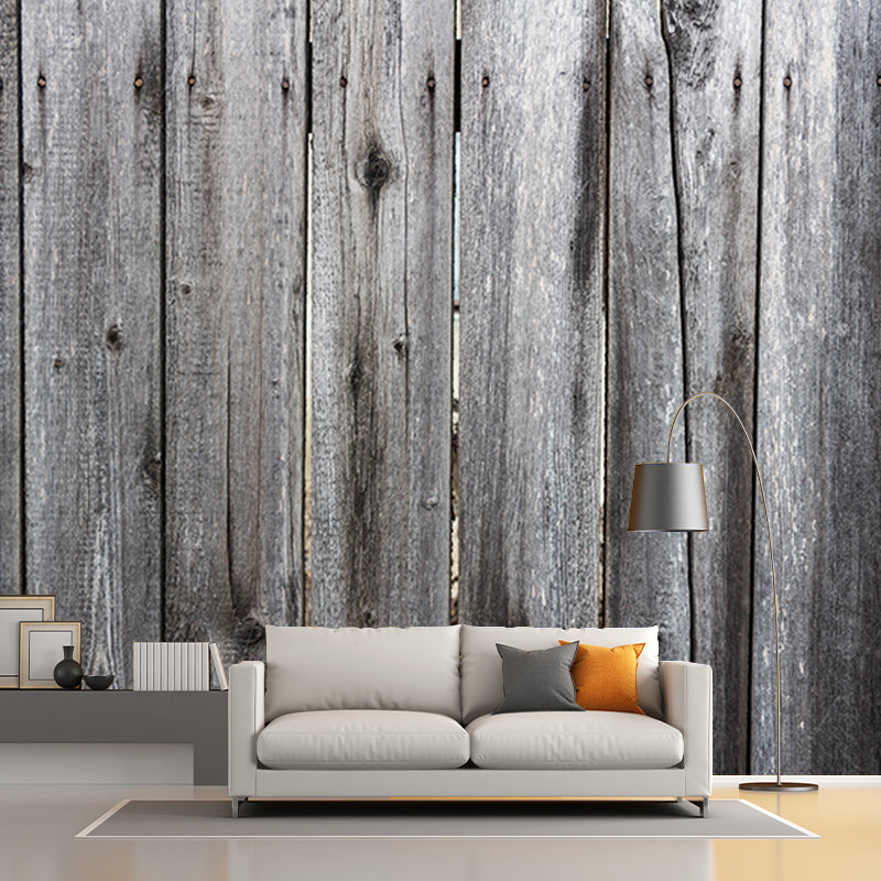 Industrial Style Wood Grain Mural Wallpaper Mildew Resistant Wall Decor for Living Room