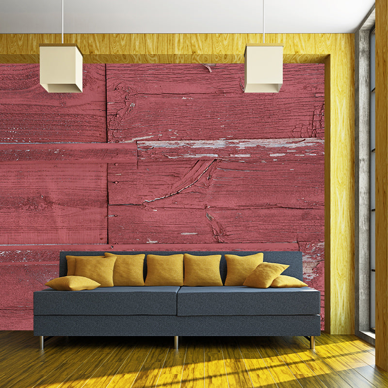 Industrial Wood Grain Mural Wallpaper Moisture Resistant Wall Decor for Home