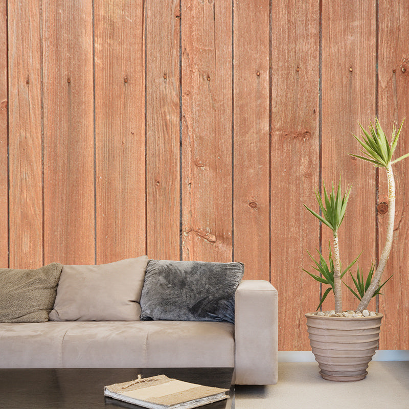 Industrial Wood Grain Mural Wallpaper Moisture Resistant Wall Decor for Home
