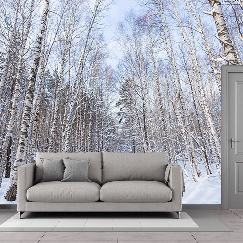 Contemporary Forest Trees Mildew Resistant Wall Art for Living Room Reading Room