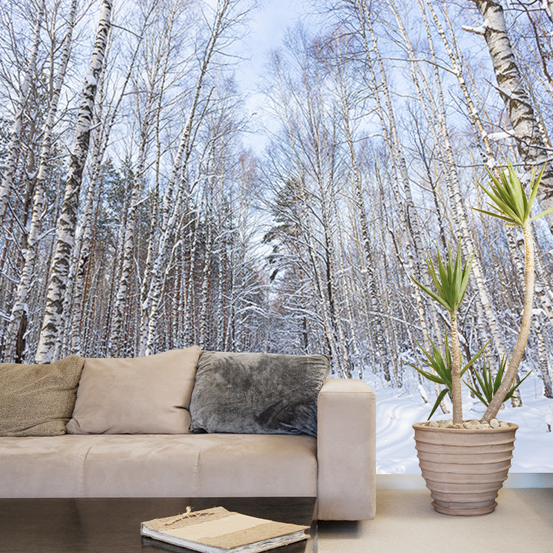 Contemporary Forest Trees Mildew Resistant Wall Art for Living Room Reading Room