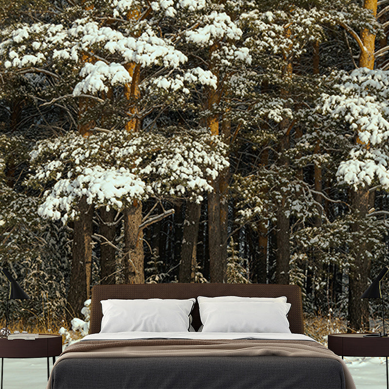 Contemporary Forest Trees Mildew Resistant Wall Art for Living Room Reading Room