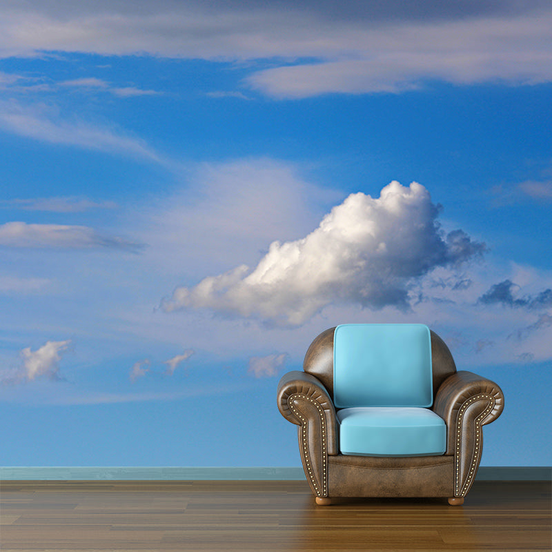 Heavily Clouded Wall Mural Modern Water Resistant Wall Art for House Interior