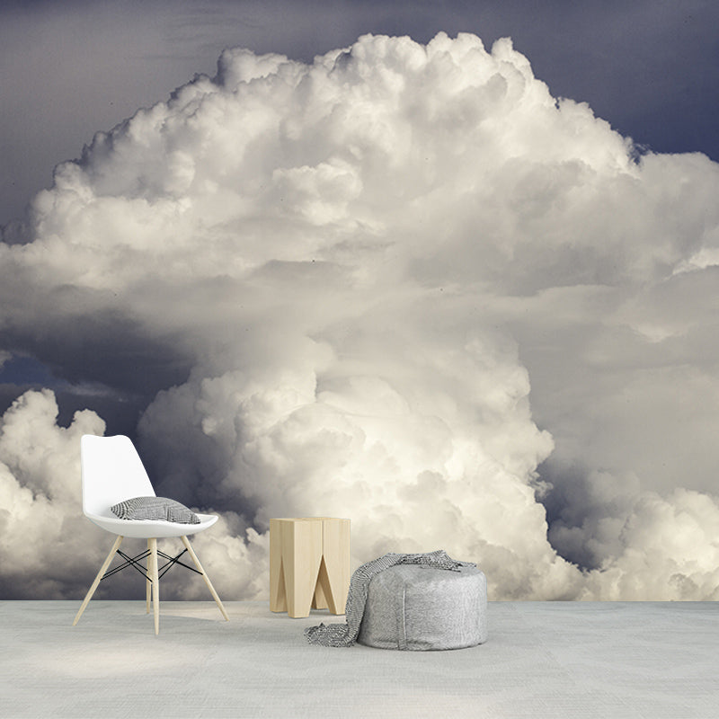 Heavily Clouded Wall Mural Modern Water Resistant Wall Art for House Interior