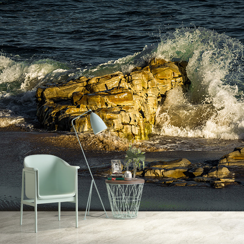 Tropical Sea Customized Mural Stain Resistant Eco-friendly Wall Art for Bathroom