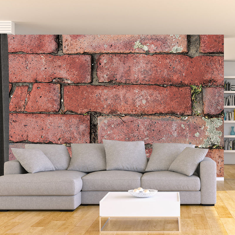 Retro Style Brick Mural Wallpaper for Sitting Room Decoration Moisture Resistant