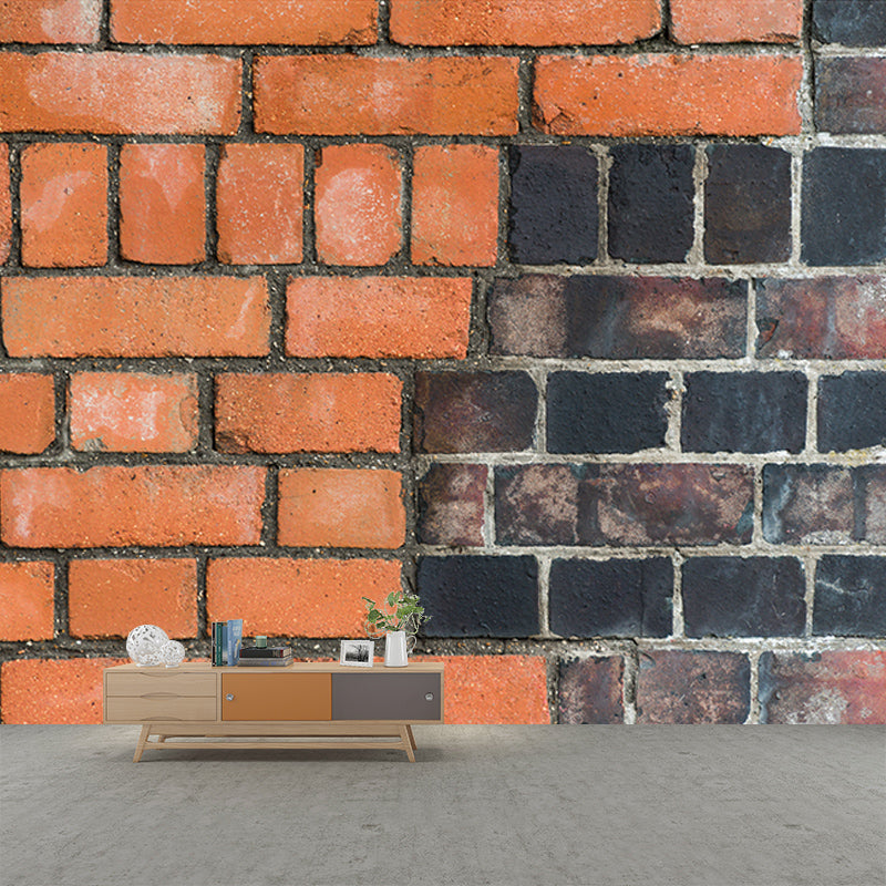Industrial Style Brick Wall Mural for Dining Room, Personalized Size Available