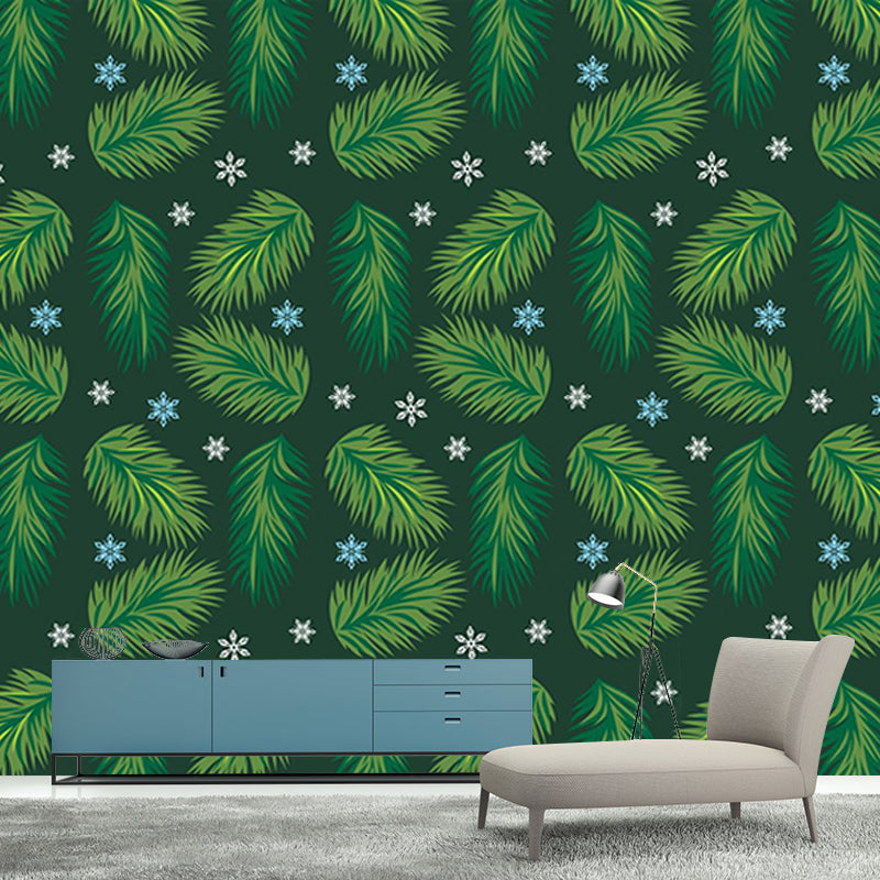 Tropical Plant Indoor Decoration Wall Mural for Living Room Bedroom, Made to Measure