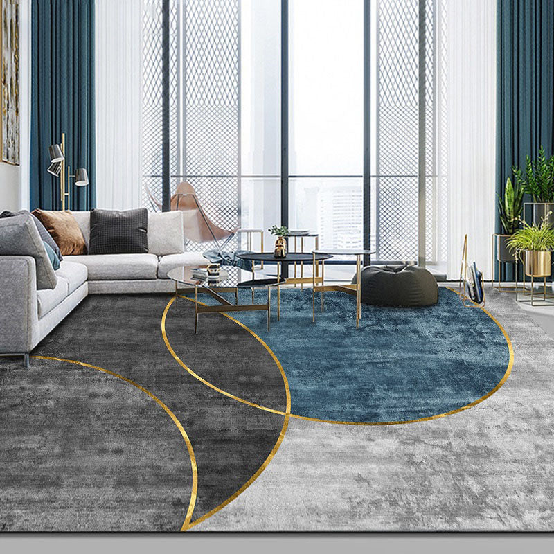 Élégant espace moderne Modèle géométrique Modèle Gray Rapier en polyester non glissant pour le salon
