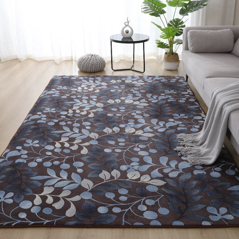 Navy Modern Rug Polyester Vis Binnen Taprijk Rug Stain Resistant Rug voor woonkamer