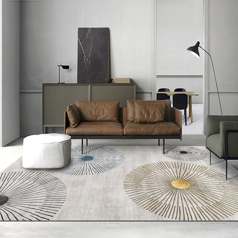 Prachtig polyester tapijt Modern wasbaar Wasbaar Rug woonkamer vloerkleed met niet-slipachter