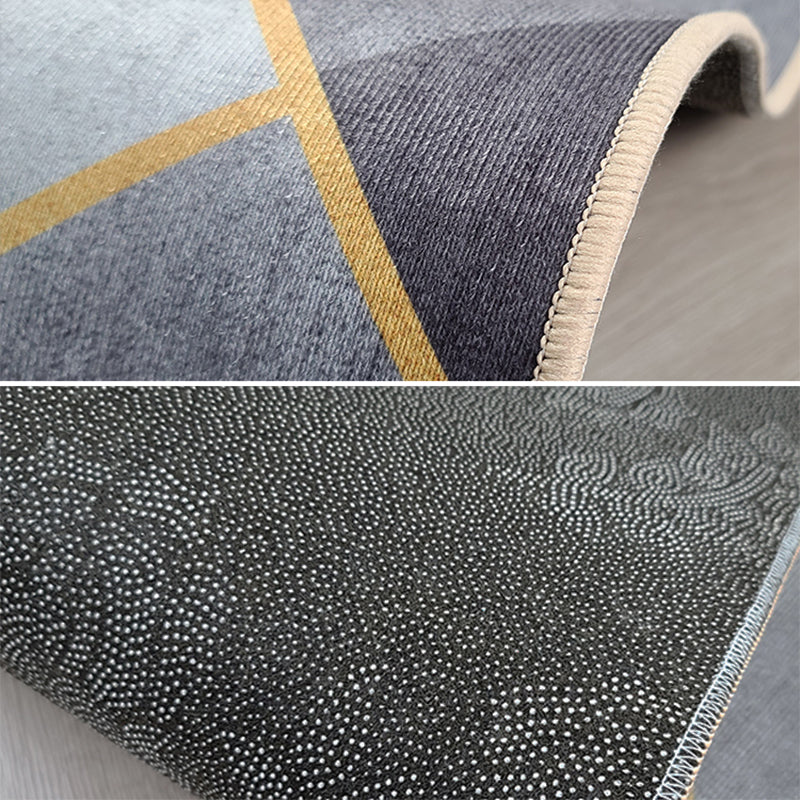 Tapis graphique de mélange moderne gris tapis de support sans glissement pour le salon