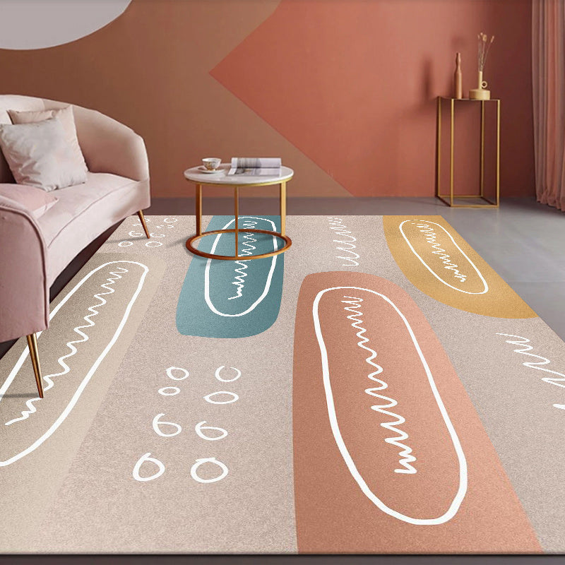 Sky Blue Modern Rug Polyester Grafisch Tapijten Niet-slip achterste tapijt voor thuisdecoratie