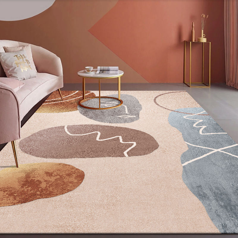 Sky Blue Modern Rug Polyester Grafisch Tapijten Niet-slip achterste tapijt voor thuisdecoratie