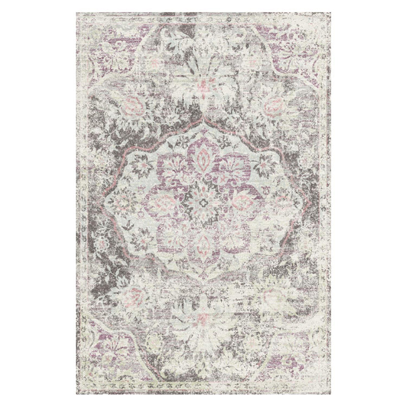 Traditional Living Room Carpet Antique Pattern Polyester Area Rug Stain Resistant Area Rug