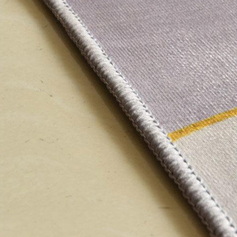 Modern Living Room Carpet Color Block Polyester Area Rug Stain Resistant Area Rug