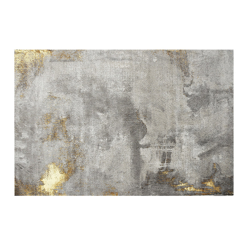 Gray Gold Industrial Carpet Polyester Graphic Carpet Washable Carpet for Living Room