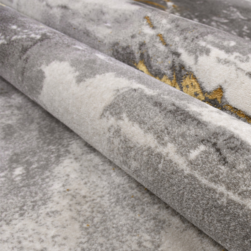 Gray Gold Industrial Carpet Polyester Graphic Carpet Washable Carpet for Living Room