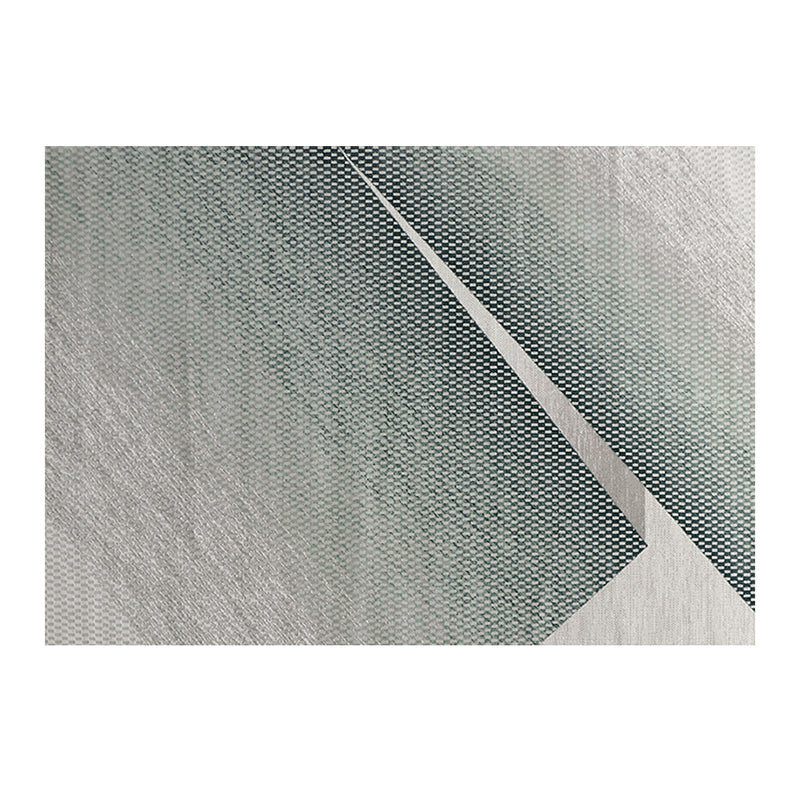 Green Living Room Area Carpet Color-Blcked Polyester Area Rug Stain Resistant Rug