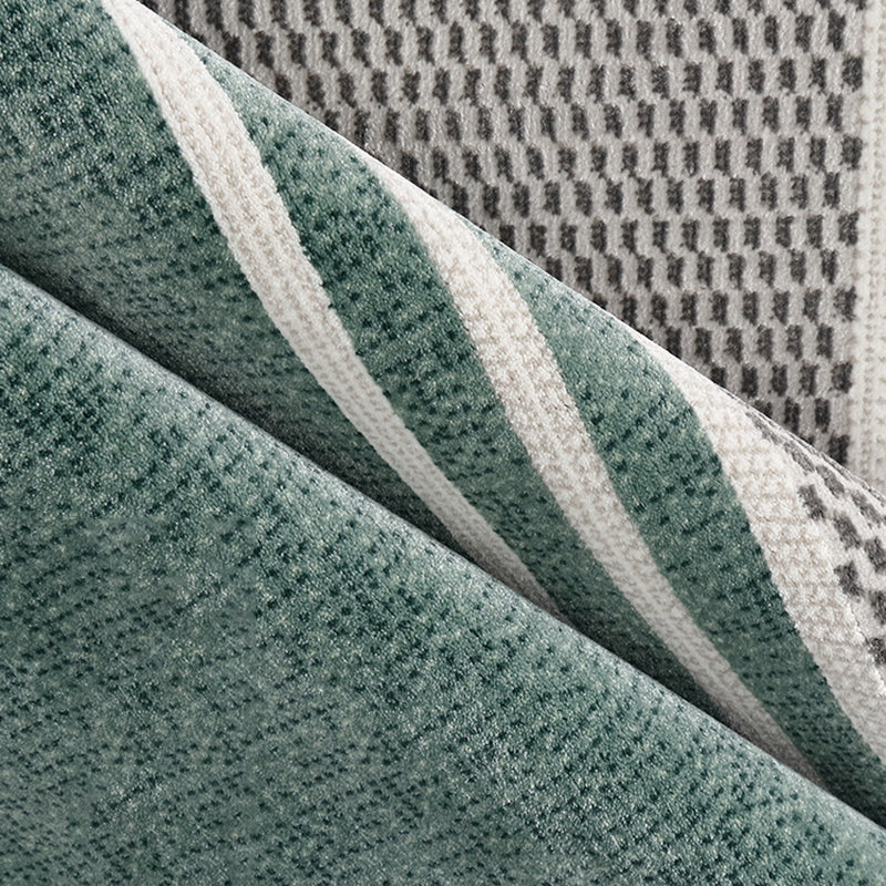 Green Living Room Area Carpet Color-Blcked Polyester Area Rug Stain Resistant Rug