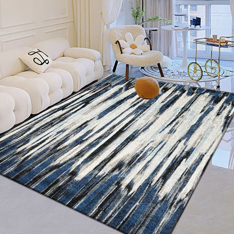 Blauw modern tapijt kleurblok polyester gebied tapijt vlekbestendig vloerkleed voor woningdecoratie