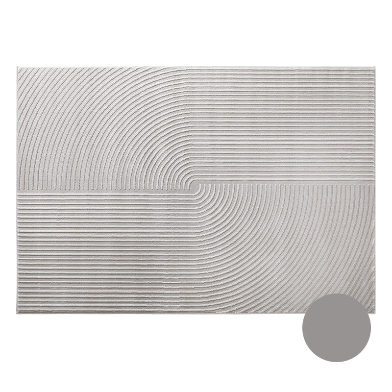 Light Gray Industrial Rug Blended Stripe Rug Stain Resistant Rug for Living Room