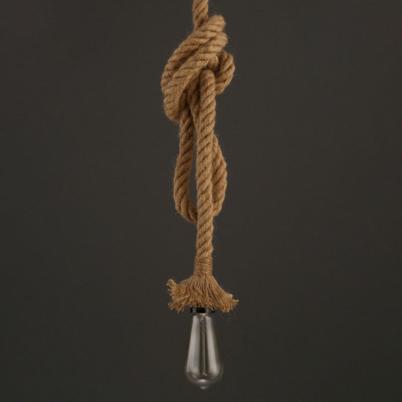 Single Light Hemp Corde Pendant Light Style industriel Bume Breb Coffee Shop Decorative Lighting Ayémand
