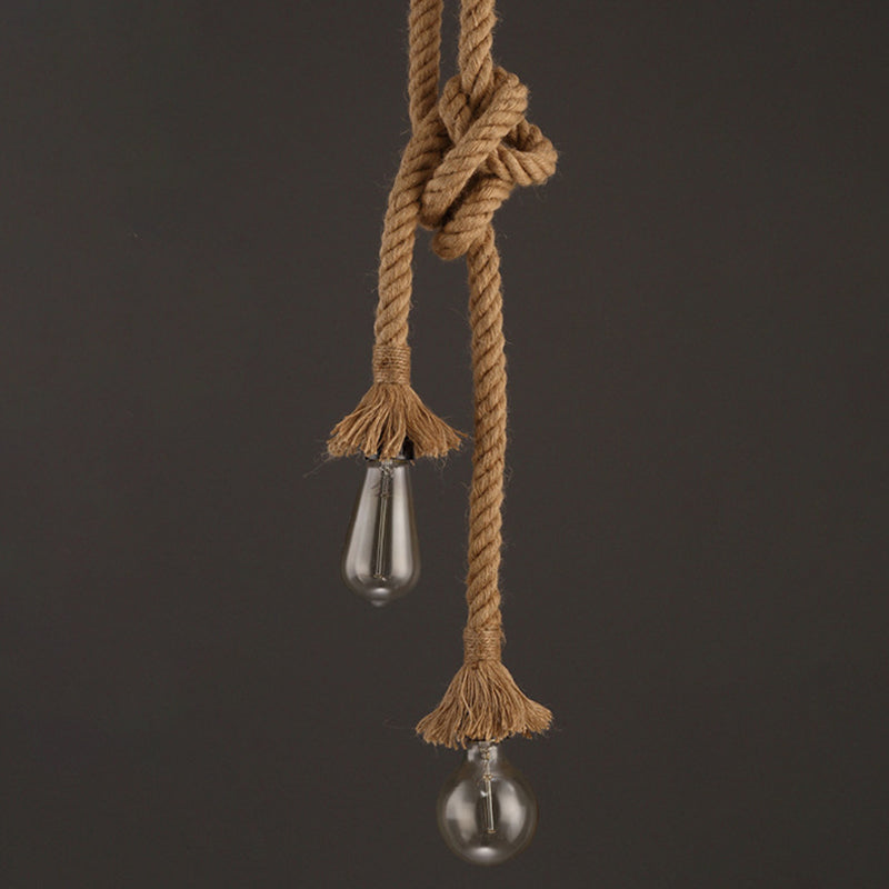 Single Light Hemp Corde Pendant Light Style industriel Bume Breb Coffee Shop Decorative Lighting Ayémand