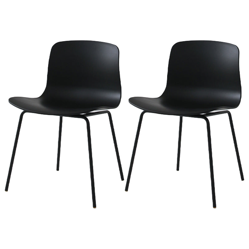 Sillas de comedor de metal contemporáneo, sillas sin brazos, sillas de comedor de plástico para restaurante
