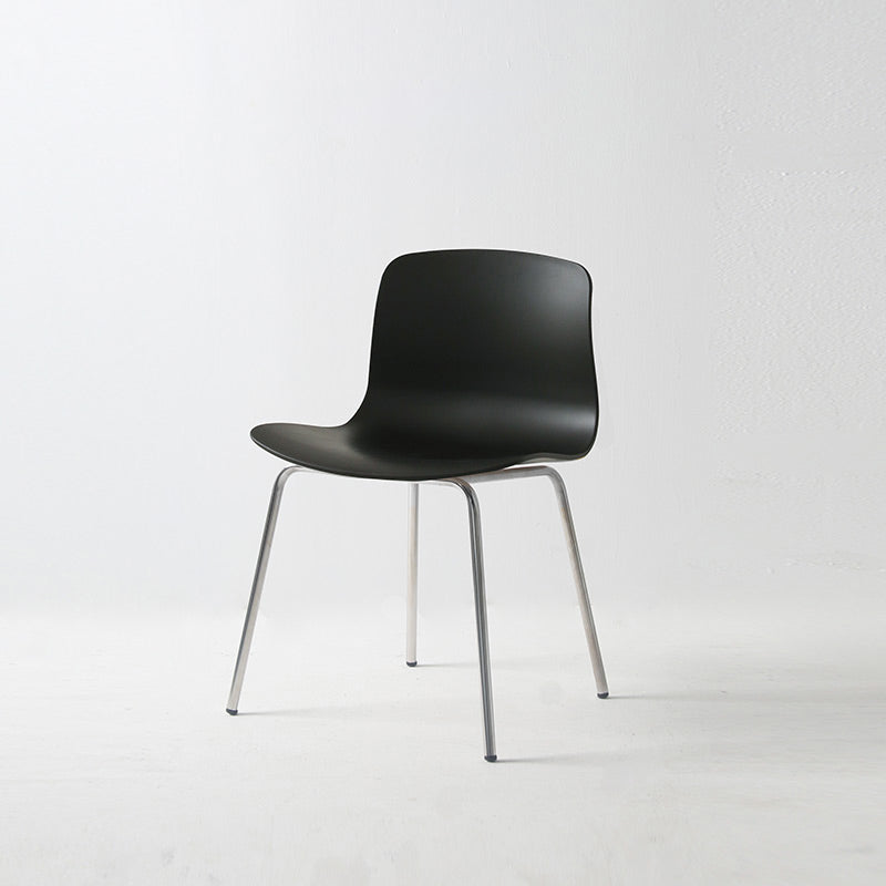 Sillas de comedor de metal contemporáneo, sillas sin brazos, sillas de comedor de plástico para restaurante