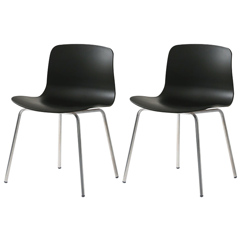 Sillas de comedor de metal contemporáneo, sillas sin brazos, sillas de comedor de plástico para restaurante