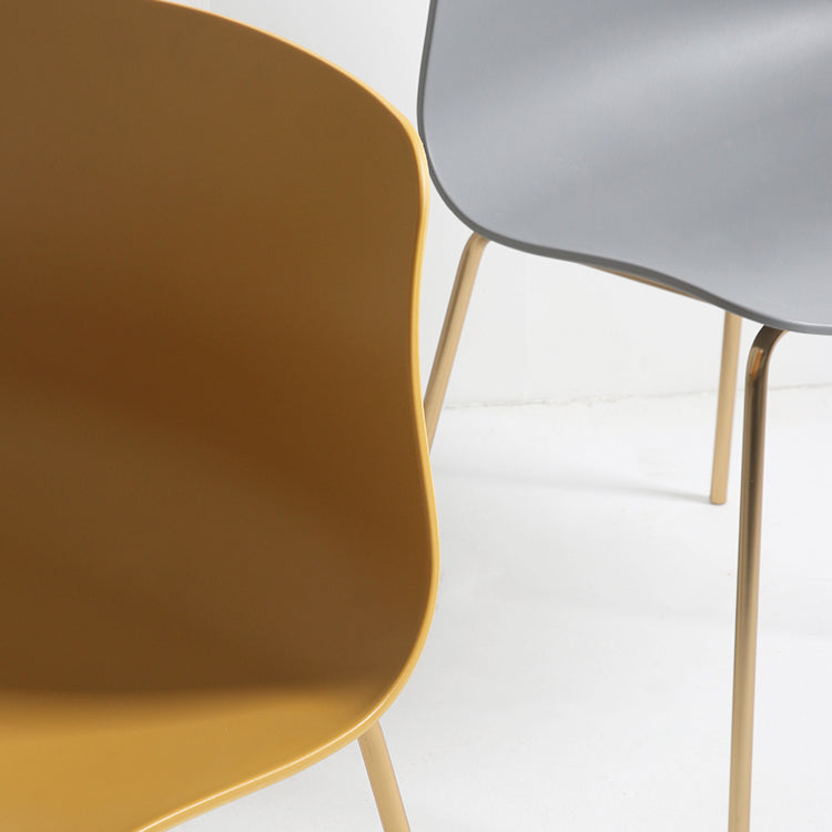 Sillas de comedor de metal contemporáneo, sillas sin brazos, sillas de comedor de plástico para restaurante