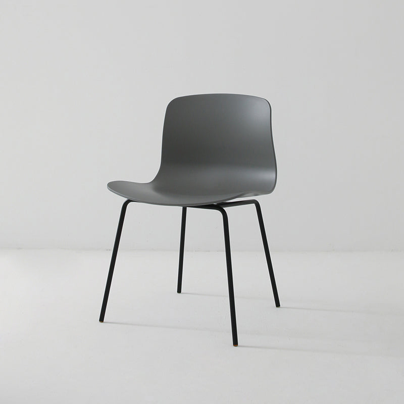Sillas de comedor de metal contemporáneo, sillas sin brazos, sillas de comedor de plástico para restaurante