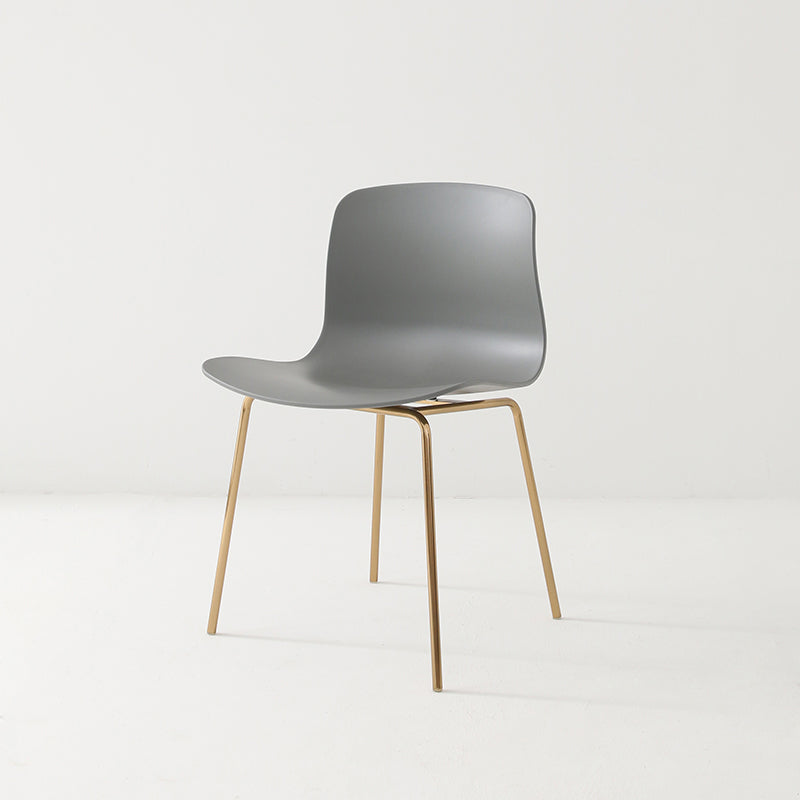Sillas de comedor de metal contemporáneo, sillas sin brazos, sillas de comedor de plástico para restaurante