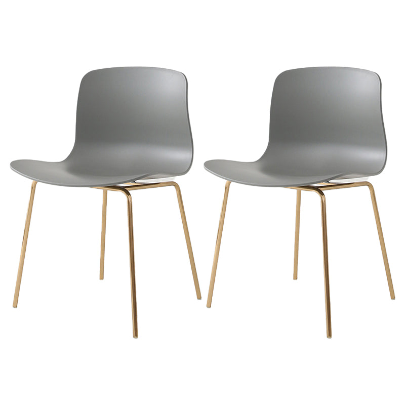 Sillas de comedor de metal contemporáneo, sillas sin brazos, sillas de comedor de plástico para restaurante