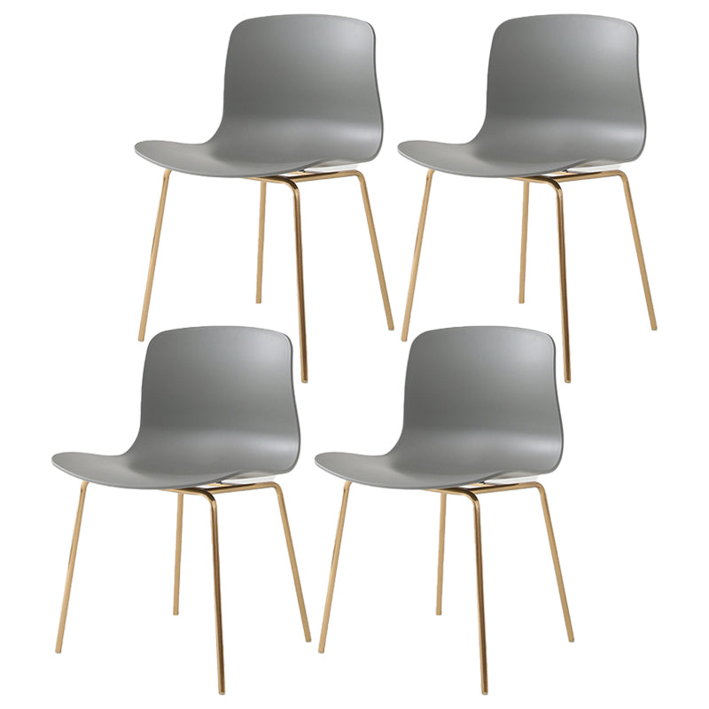 Sillas de comedor de metal contemporáneo, sillas sin brazos, sillas de comedor de plástico para restaurante