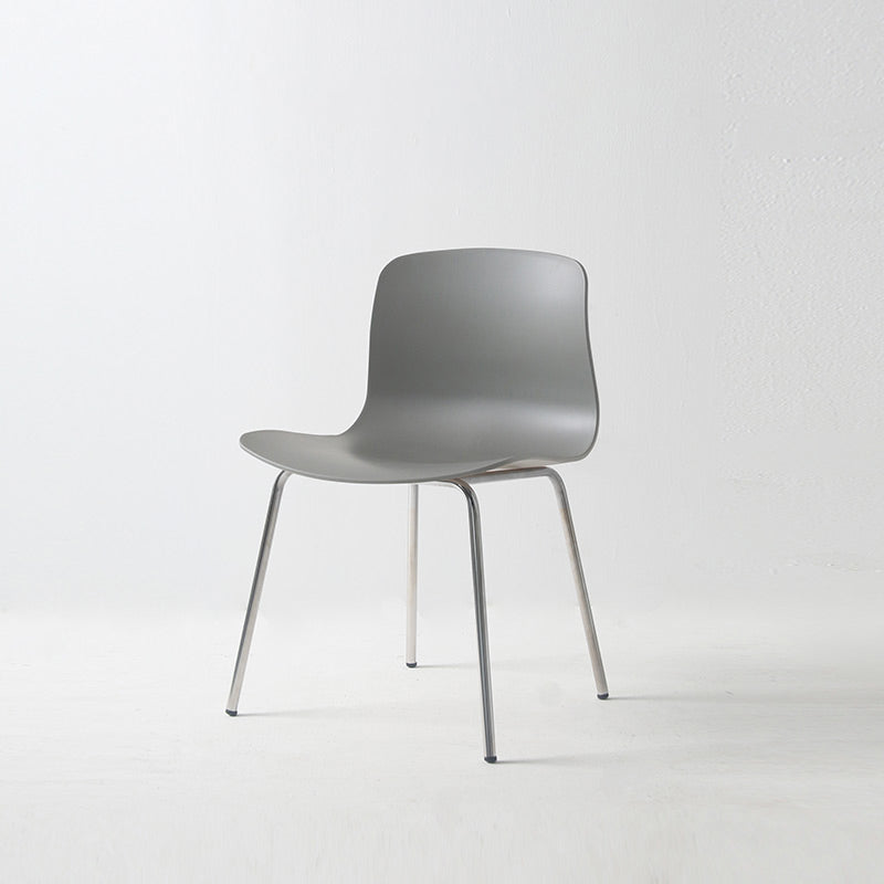 Sillas de comedor de metal contemporáneo, sillas sin brazos, sillas de comedor de plástico para restaurante