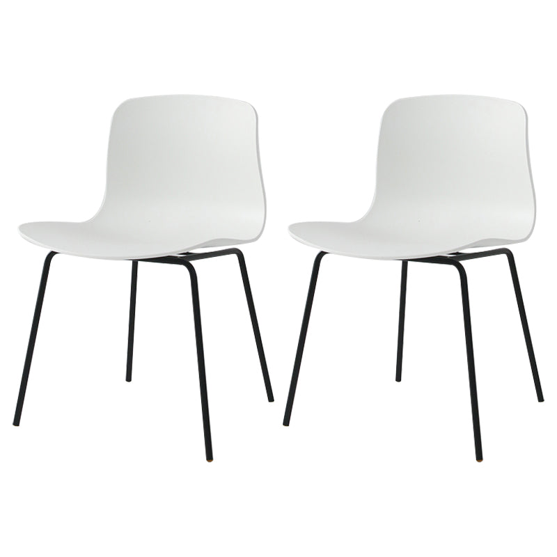 Sillas de comedor de metal contemporáneo, sillas sin brazos, sillas de comedor de plástico para restaurante