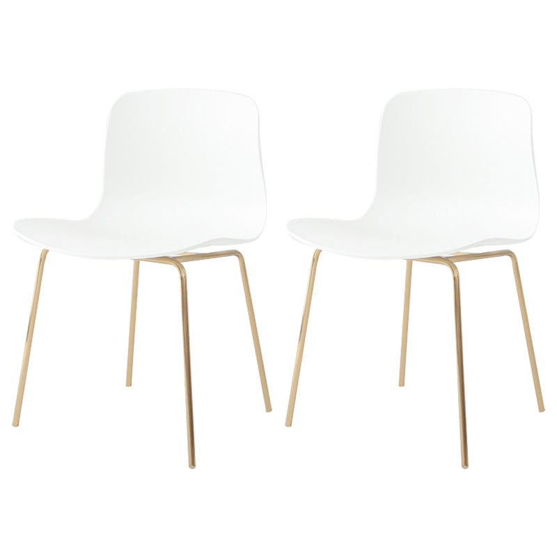 Sillas de comedor de metal contemporáneo, sillas sin brazos, sillas de comedor de plástico para restaurante