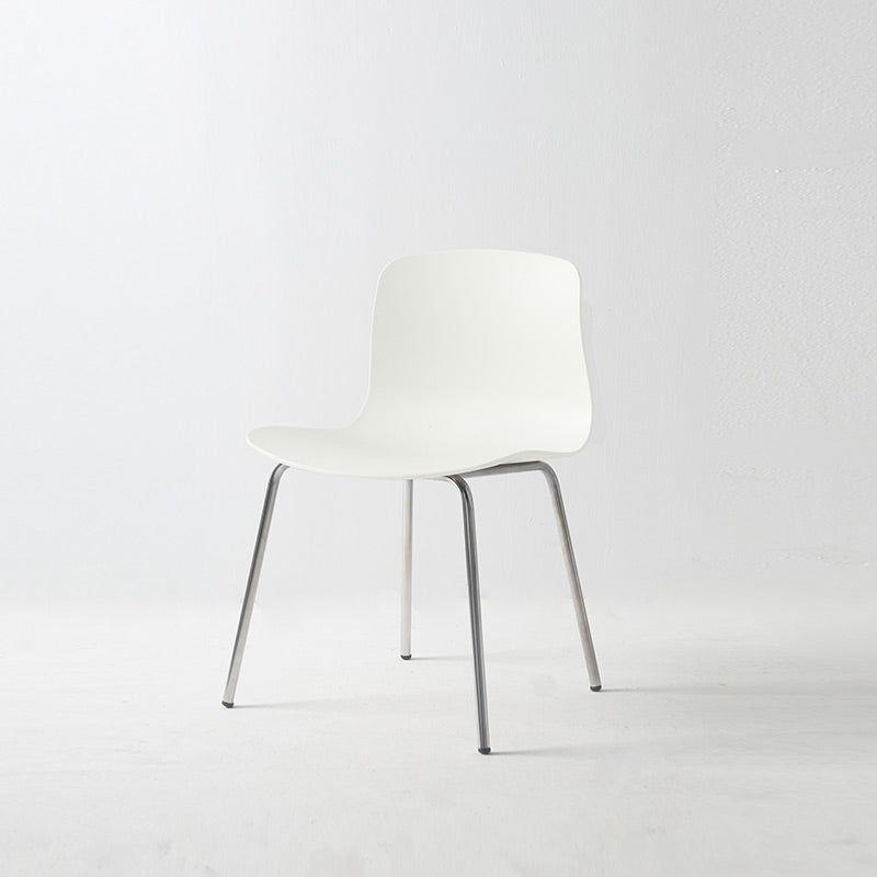 Sillas de comedor de metal contemporáneo, sillas sin brazos, sillas de comedor de plástico para restaurante
