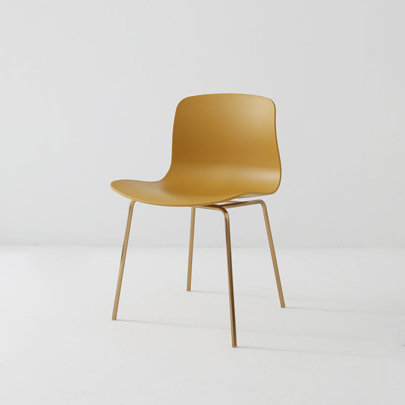 Sillas de comedor de metal contemporáneo, sillas sin brazos, sillas de comedor de plástico para restaurante
