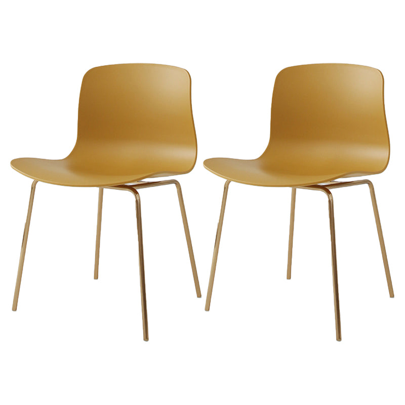 Sillas de comedor de metal contemporáneo, sillas sin brazos, sillas de comedor de plástico para restaurante