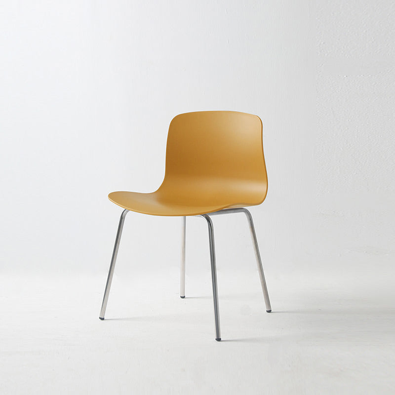Sillas de comedor de metal contemporáneo, sillas sin brazos, sillas de comedor de plástico para restaurante