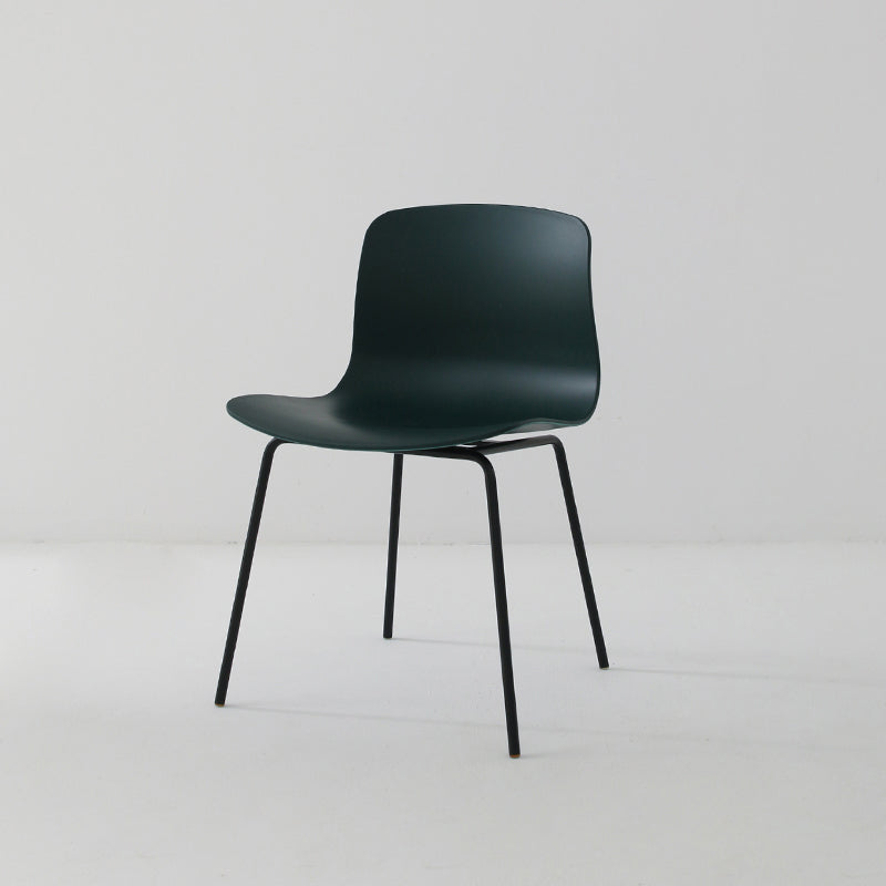 Sillas de comedor de metal contemporáneo, sillas sin brazos, sillas de comedor de plástico para restaurante