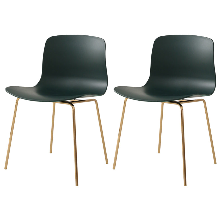 Sillas de comedor de metal contemporáneo, sillas sin brazos, sillas de comedor de plástico para restaurante