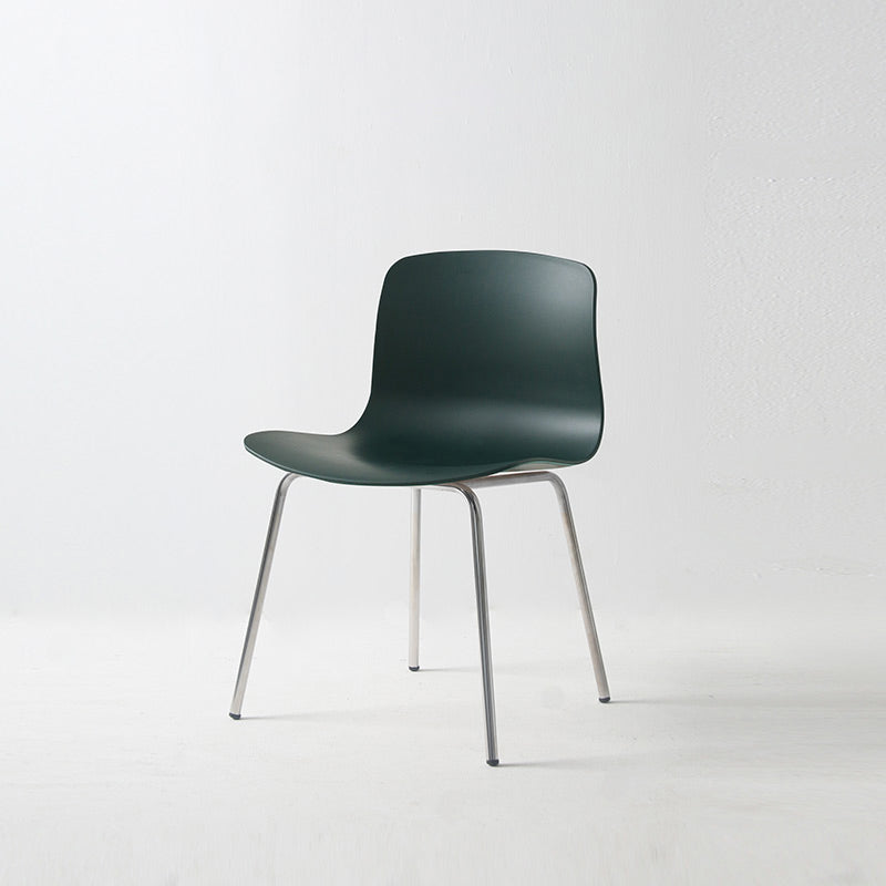 Sillas de comedor de metal contemporáneo, sillas sin brazos, sillas de comedor de plástico para restaurante